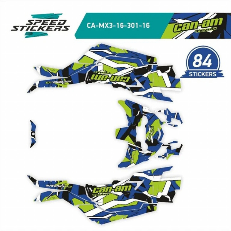 Geometric Blue-Green for Can-Am Maverick X3 2 Doors